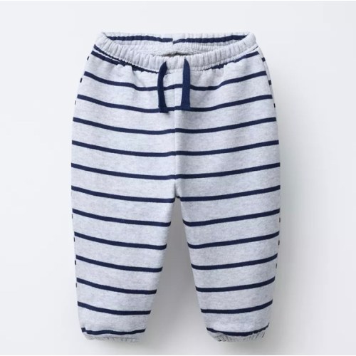 STRIPED FLEECE JOGGERS - Gray / Blue | ZARA United States