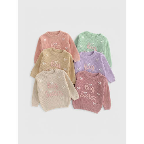 Girls Big Sister Bow Sweater