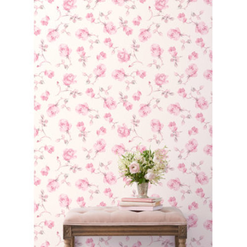 LoveShackFancy Ribbon Rosa Peel and Stick Wallpaper Roll & Reviews | Wayfair