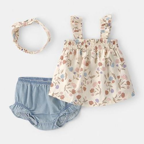Baby Girl Carter's 3-Piece Floral Top & Shorts Set