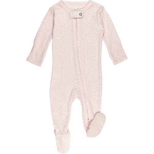 Organic Cotton Pointelle Zip Footie, 6-9m (16-19 lbs)