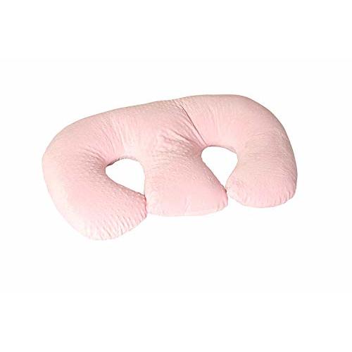The TWIN Z PILLOW - Pink - 6 uses in 1 Twin Pillow ! Breastfeeding, Bottlefeeding, Tummy Time, Reflux, Support and Pregnancy Pillow! Cuddle Pink DOTS