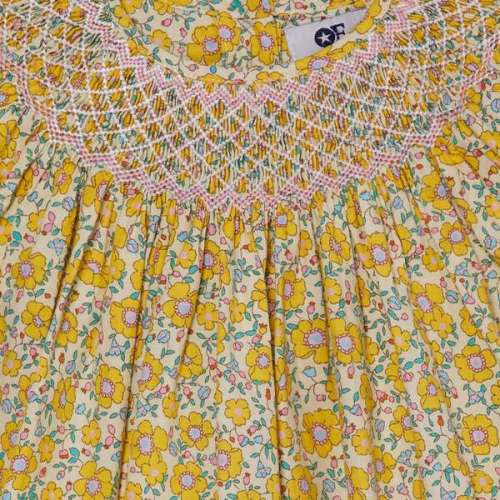 Hand-Smocked Baby Dress Naomie, Yellow - Question Everything | Maisonette