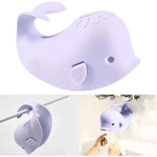 Bath Spout Cover for Bathtub,Baby Shower Protector Cover A Fun Way to Protects Baby from Bumping Head During Bathing Time Cute Soft Whale Design Making for Enjoyable Safe Baths (Lavender)