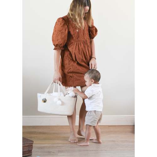 Rope Diaper Caddy | Off White