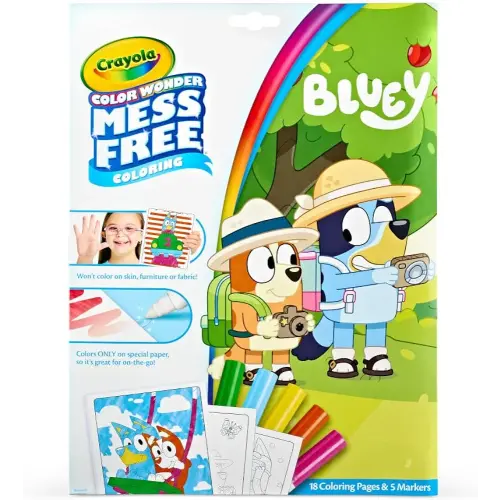 Crayola Bluey Color Wonder Coloring Set, 18 Bluey Coloring Pages, Mess Free Coloring for Toddlers, Bluey Toys, Gifts for Kids