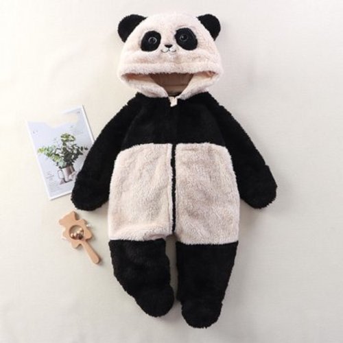 lmcalzta Winter Girls Boys Clothes Baby Infant Newborn Jumpsuits Hooded Onesie Fleece Flannel Bodysuits Fall Winter Long Sleeve Rompers Solid Color