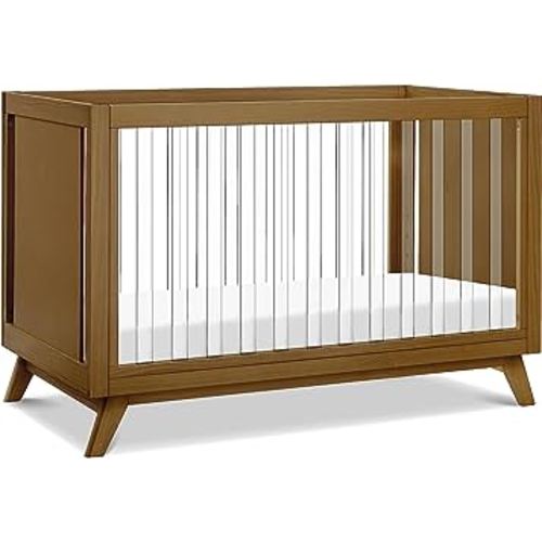 DaVinci Otto 3-in-1 Convertible Crib in Walnut with Acrylic Slats, Greenguard Gold Certified