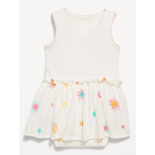Sleeveless Ribbed Bodysuit Dress for Baby