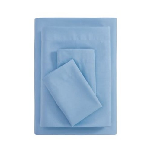Mainstays Basic Value Microfiber Bed Sheet Set, Light Blue, Full, 4 Piece