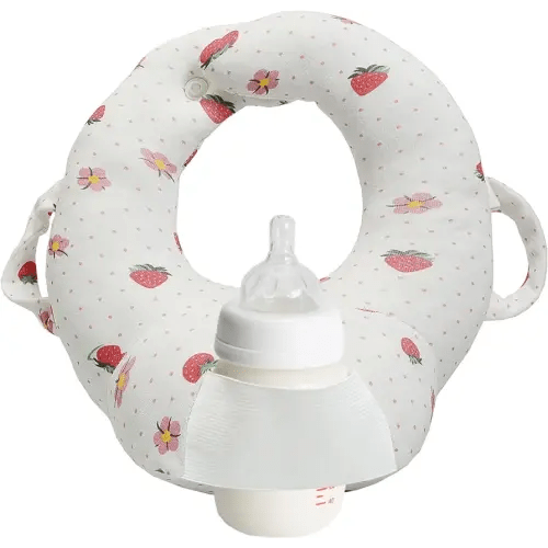 S-SNAIL-OO 12in Baby Bottle Holder, Bottle Holder for Baby self Feeding Newborn, Bottle Propper for Baby, Soft&skin-friendly, Free mom's Hands (strawberry)
