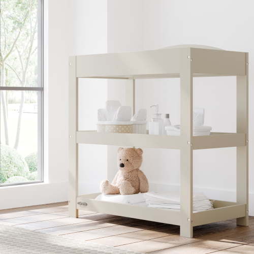 Graco Customizable Infant Changing Table with Changing Pad, Frosted Oat