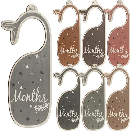 HNYYZL Baby Closet Dividers,7PCS Wooden Baby Clothes Dividers for Closet,Nursery Closet Dividers,Multi-Color,Baby size closet dividers,Nursery Decor