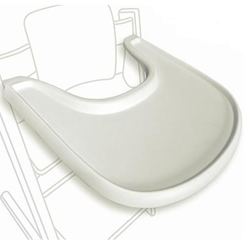 High Chair Tray Compatible with Stokke Tripp Trapp High Chair, Ergonomic Curved Design, Milky Color - BPA-Free, Easy to Assemble
