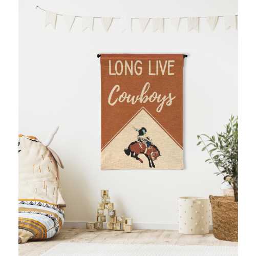 Long Live Cowboys Nursery Woven Tapestry, Cowboy Aesthetics, Boyhood Wall Art, Toddler Boy Room Sign, Above Crib Decoration, Baby Room Gift