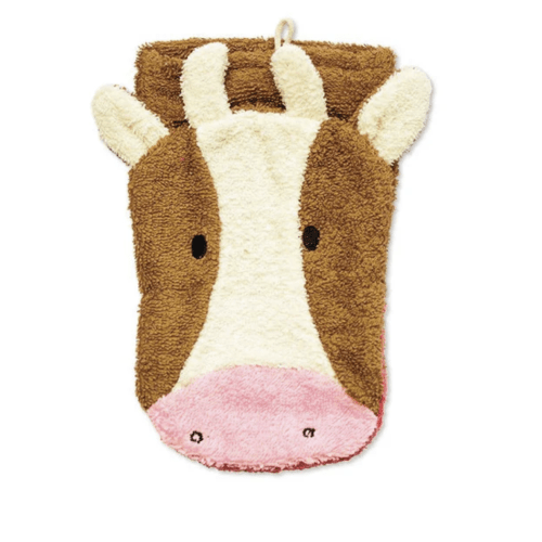 Organic Cotton Cow Washcloth Puppet