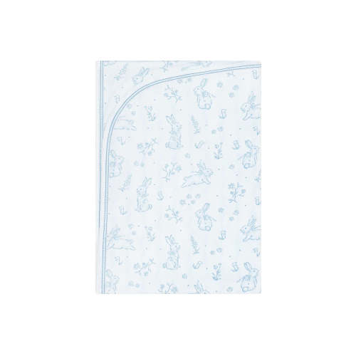 Blue Bunny Toile Blanket