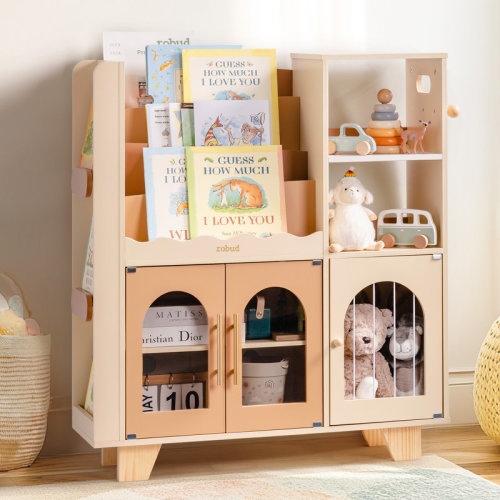 Latitude Run® 35''Hx31.2''W Kids Bookshelf and Toy Storage Organizer, Organizer Cabinet, Book Display & Reviews | Wayfair