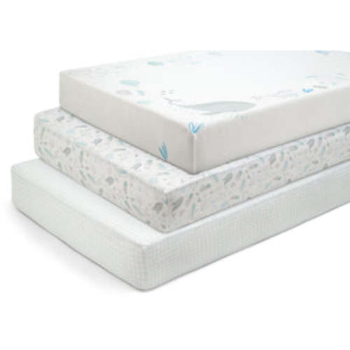 100% Organic Cotton Fitted Crib Sheets - 3 Pack
