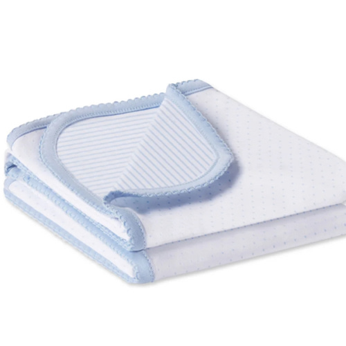 Reversible Baby Blanket in French blue