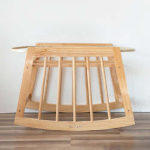 Modern Rocking Moses Bassinet Standwith brakeNatural