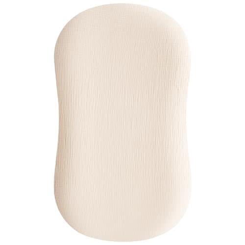 Konssy Muslin Baby Lounger Cover 1 Pack, 100% Cotton Newborn Lounger Cover, Soft and Breathable Lounger Slipcover, Cover Only