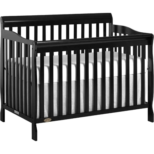 Dream On Me Ashton 5-in-1 Convertible Crib in Black, Greenguard Gold Certified , 50x36x44 Inch (Pack of 1)
