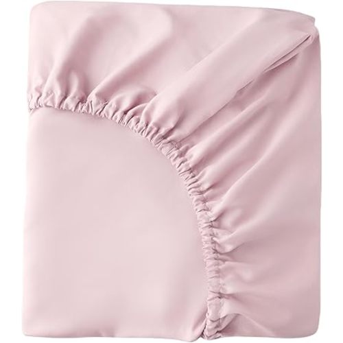 HBHLFZ Crib Sheets for Boys, Girls, 28x52 Inch Fitted Crib Sheet - 8 Inch Deep Pocketed Fixed Sheet - Soft and Comfortable Microfibre - Fits Standard cot and Toddler mattresses, Light Pink