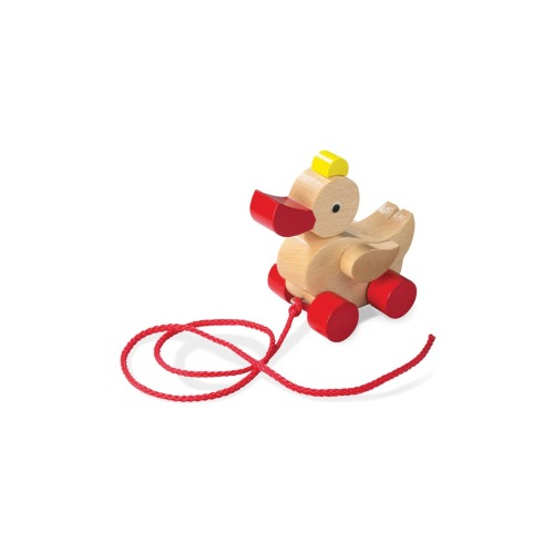 Classic Duck Pull Toy - Montessori Toys for 1 Year Old, Developmental Learning and Baby Walking Toy, Made in Germany
