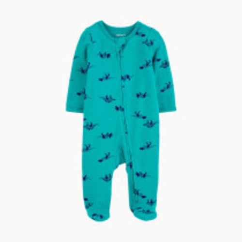 Carter's 2-Way Zip Lenzing Ecovera Sleep & Play Pajamas - Blue Dino, 6 M