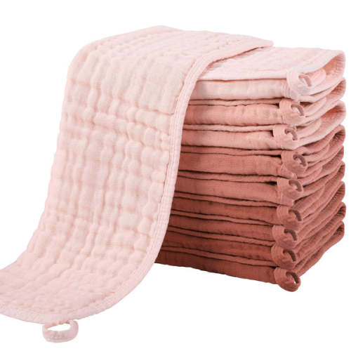 Yoofoss Muslin Burp Cloths for Baby 10 Pack 100% Cotton  Large 20&#39;&#39;X10&#39;&#39; Gradient Pink
