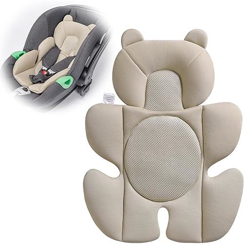 Baby Support Cushion - Breathable 3D Mesh Infant Insert for Strollers, Car Seats, High Chairs, and More - Perfect for Newborns (Cream)