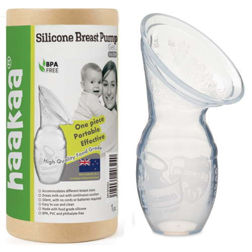 Haakaa Silicone Manual Breast Pump - Hands-Free, Quick Clean, Baby Essentials, 100% Food Grade