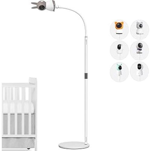 JAMYOK Telescopic Baby Monitor Floor Stand for BOIFUN Baby 2S/5S/6T, ieGeek ‎Baby 1T, DEATTI BM101-M, Gooseneck Holder Mount with Stable Base, Height Adjustable from 57.5" to 67"