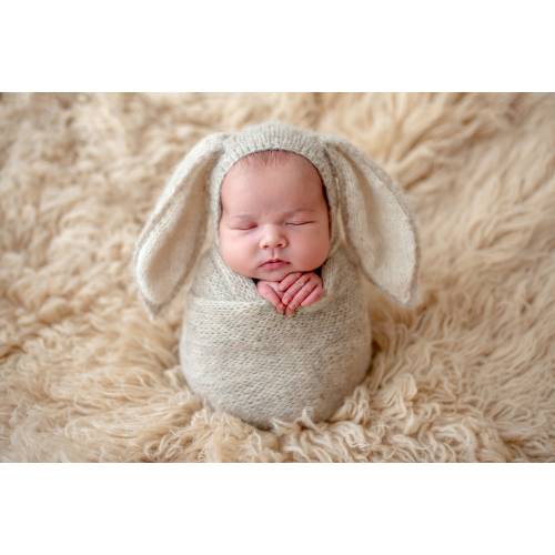 Newborn bunny hat - Newborn bunny beanie - wrap - newborn set