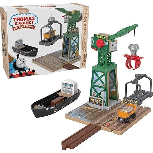 Thomas & Friends Wooden Railway, Brendam Docks wood playset for kids 3 years and up
