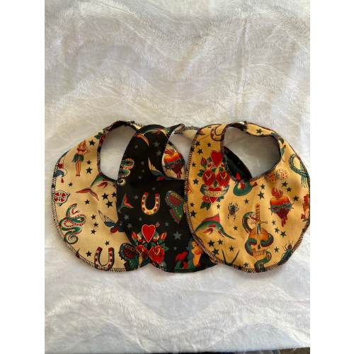 Tattoo baby bibs | punk tattoo bib | Sailor Jerry tattoo baby bib