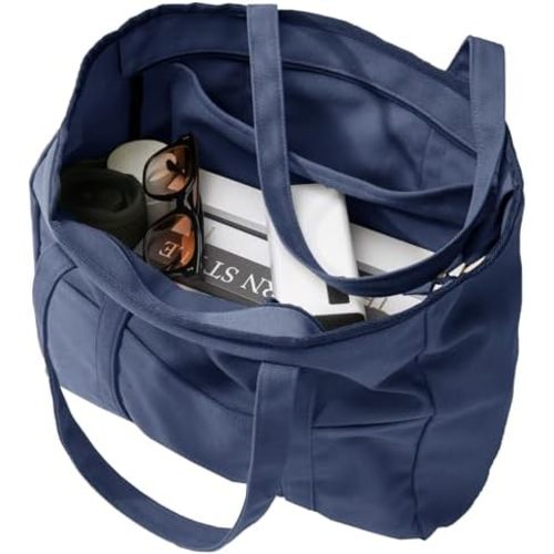 Extra Large Canvas Tote Bag for Women Men, Utility Work Bags with Zipper