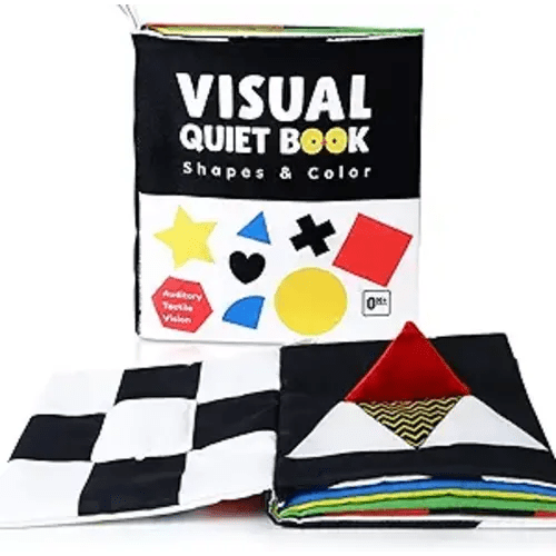 beiens High Contrast Black and White Baby Book - Touch and Feel Crinkle Sensory Toy - Visual Stimulation Interactive Montessori Toys for 0-12 Months Infant Newborn - Baby Gift for Boys Girls
