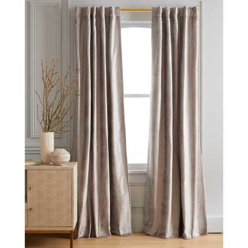 Luster Velvet Room Darkening Curtain in Silver