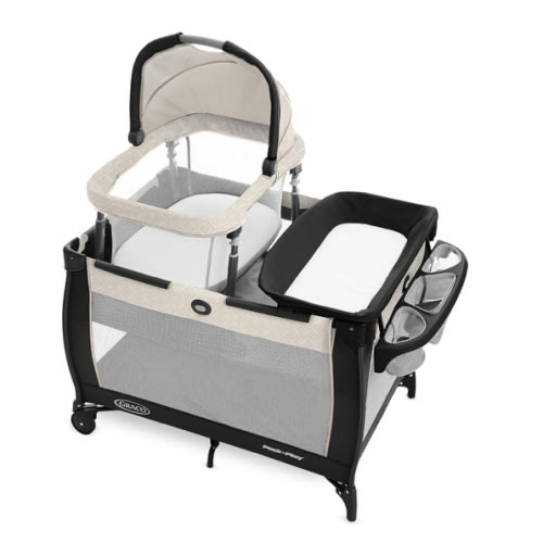 Graco Pack 'n Play Day2Dream Travel Bassinet Playard Features Portable Bassinet Diaper Changer and More (Lo, Lo, W/Fold Flat Bassinet)