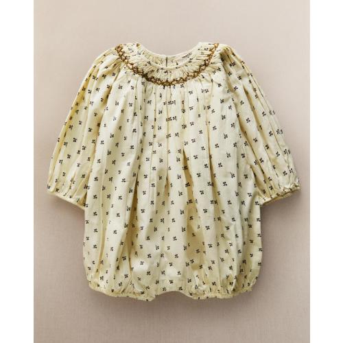 GATHERED FLORAL BABY ROMPER