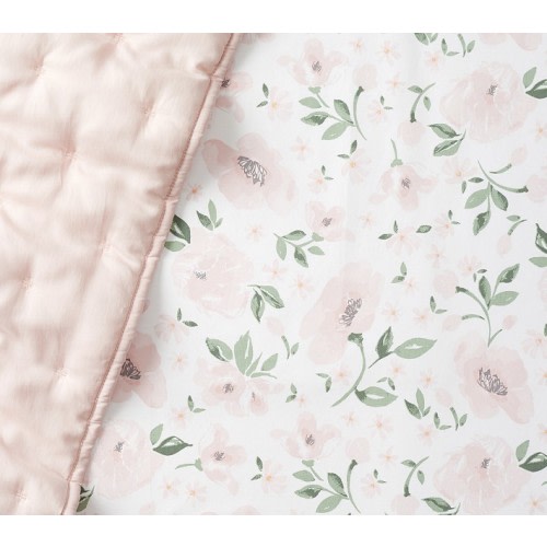 Meredith Allover Floral Organic Crib Fitted Sheet