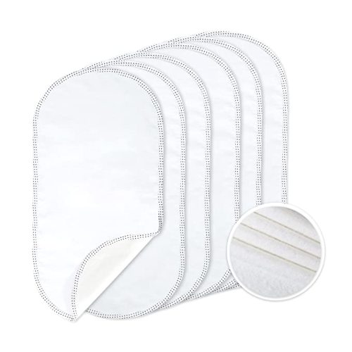 TILLYOU Changing Pad Liners 6PK - Waterproof Flannel Cotton, 27" x 13" - Perfect for Baby Diaper Changing Needs, White - 27x13 Inch (Pack of 6)