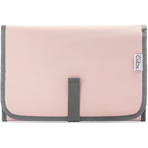 Comfy Cubs Baby Changing Pad Compact Size - Waterproof Diaper Changing Mat with Cushioned Pillow - Soft & Lightweight, Foldable Design for Travel - Stylish Design for Boys and Girls - Pink Blush