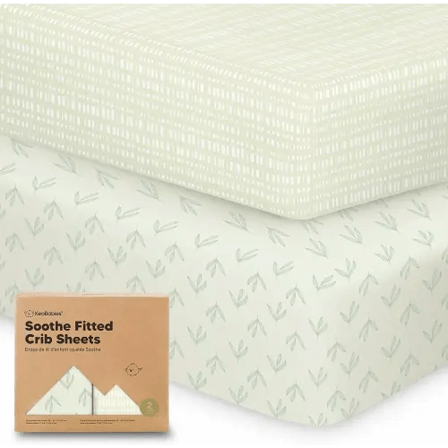 KeaBabies 2-Pack Organic Crib Sheets for Boys, Girls - Fitted Crib Mattress Sheet Neutral, Breathable Jersey Cotton Cover for Baby Bed, Toddler Mattress, Soft & Cute Prints (Fleur)