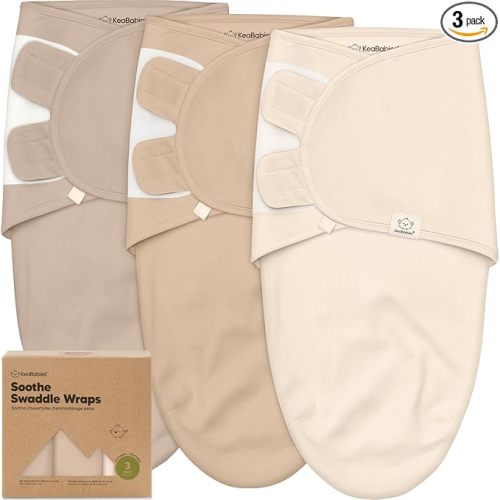 3-Pack Organic Baby Swaddle Sleep Sacks - Swaddles for Newborns, Infant 0-3 Months, Baby Girls, Boys, Soft & Snug Newborn Sleep Sack, Nursery Swaddling Blankets (Ecru, OS)