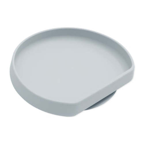 Silicone Suction Cup Learner Plate For Older Kids in Grey | Bumkins