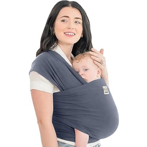KeaBabies Baby Wrap Carrier - All in 1 Original Breathable Baby Sling, Lightweight,Hands Free Baby Carrier Sling, Baby Carrier Wrap, Baby Carriers for Newborn, Infant,Baby Wraps Carrier (Raven)