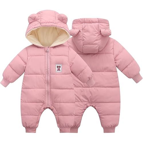 BYFRI Baby Boys Girls Snowsuit Infant Winter Clothes Newborn Hooded Jacket Toddler Jumpsuit Coat